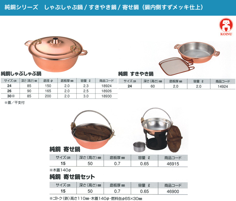 しゃぶしゃぶ鍋・すきやき鍋・寄せ鍋