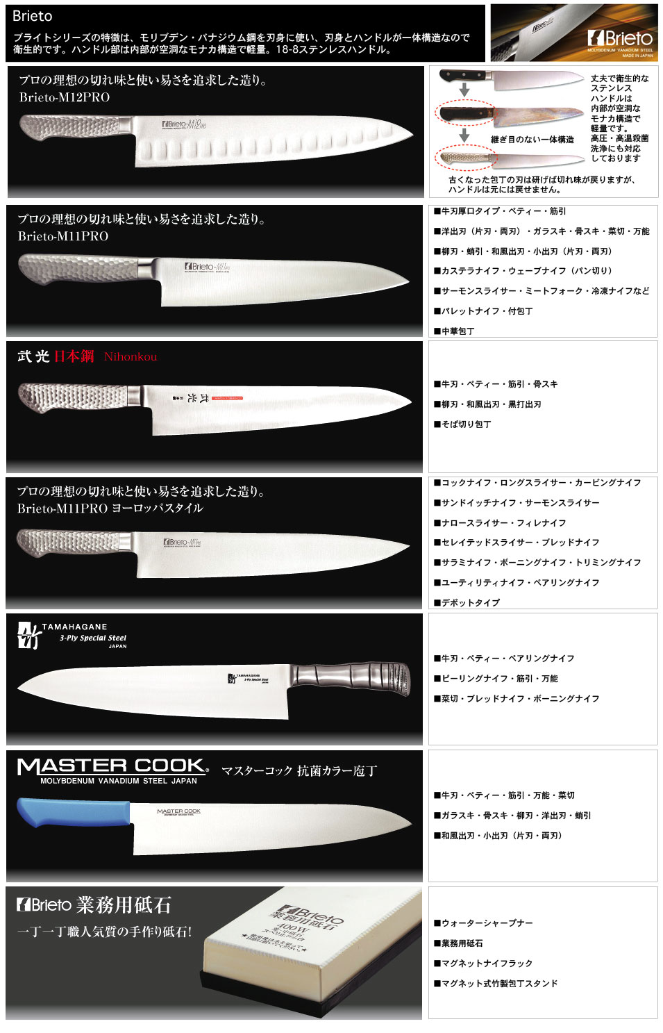 Brieto Professional Kitchen Knives